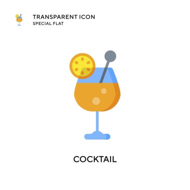 Kokteyl vektör simgesi. Düz çizim. EPS 10 vektörü.