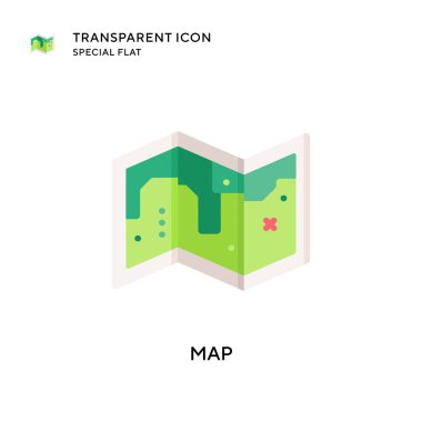 Harita vektör simgesi. Düz çizim. EPS 10 vektörü.