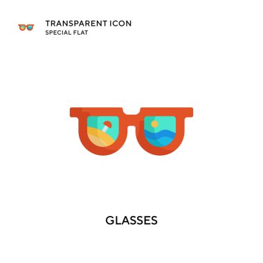 Gözlük vektör simgesi. Düz çizim. EPS 10 vektörü.