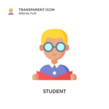 Öğrenci vektör simgesi. Düz çizim. EPS 10 vektörü.