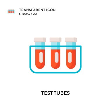 Test tüpleri vektör simgesi. Düz çizim. EPS 10 vektörü.