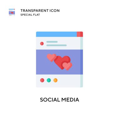 Sosyal medya vektör simgesi. Düz çizim. EPS 10 vektörü.