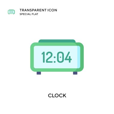 Saat vektör simgesi. Düz çizim. EPS 10 vektörü.