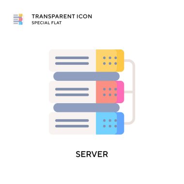 Sunucu vektör simgesi. Düz çizim. EPS 10 vektörü.