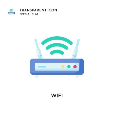 Wifi vektör simgesi. Düz çizim. EPS 10 vektörü.