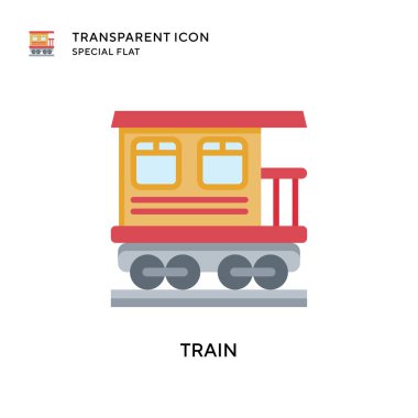 Tren vektör simgesi. Düz çizim. EPS 10 vektörü.