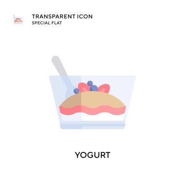 Yoğurt vektör simgesi. Düz çizim. EPS 10 vektörü.