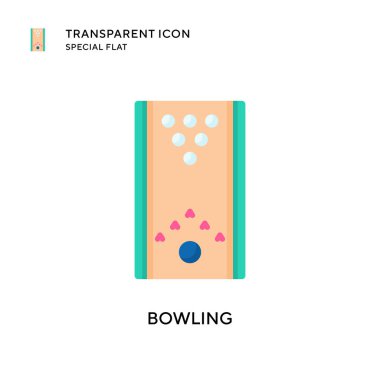 Bowling vektör simgesi. Düz çizim. EPS 10 vektörü.