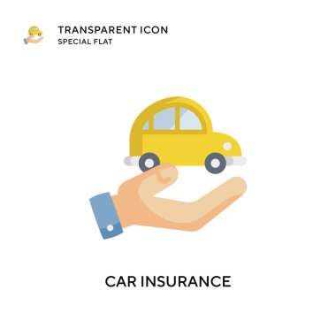 Araba sigortası ikonu. Düz çizim. EPS 10 vektörü.