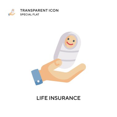 Hayat sigortası vektör ikonu. Düz çizim. EPS 10 vektörü.