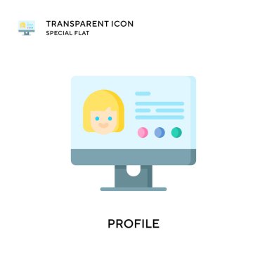 Profil vektör simgesi. Düz çizim. EPS 10 vektörü.