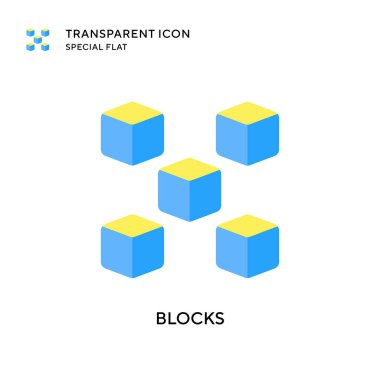 Bloklar vektör simgesi. Düz çizim. EPS 10 vektörü.