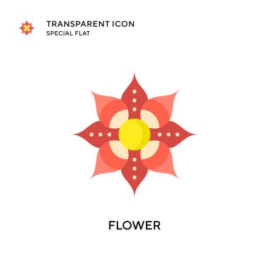 Çiçek vektör simgesi. Düz çizim. EPS 10 vektörü.