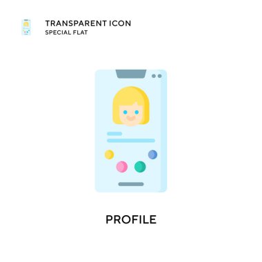 Profil vektör simgesi. Düz çizim. EPS 10 vektörü.