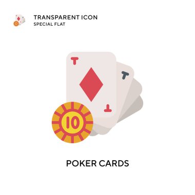 Poker kartları vektör simgesi. Düz çizim. EPS 10 vektörü.