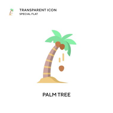 Palmiye ağacı vektör simgesi. Düz çizim. EPS 10 vektörü.