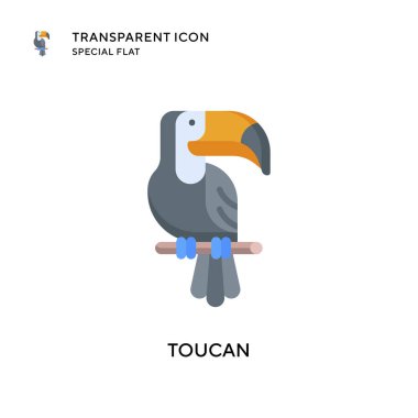 Toucan vektör simgesi. Düz çizim. EPS 10 vektörü.