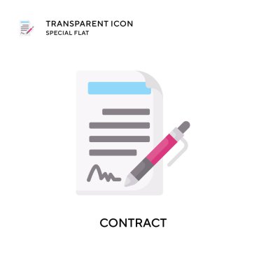 Kontrat vektör simgesi. Düz çizim. EPS 10 vektörü.