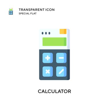 Hesap makinesi vektör simgesi. Düz çizim. EPS 10 vektörü.
