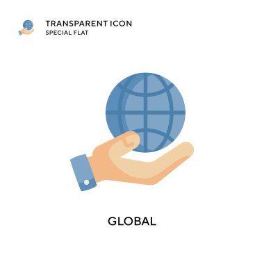 Küresel vektör simgesi. Düz çizim. EPS 10 vektörü.