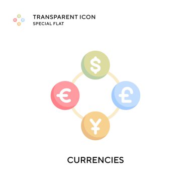 Para birimleri vektör simgesi. Düz çizim. EPS 10 vektörü.