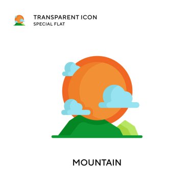 Dağ vektör simgesi. Düz çizim. EPS 10 vektörü.