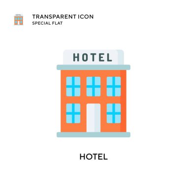 Otel vektör simgesi. Düz çizim. EPS 10 vektörü.