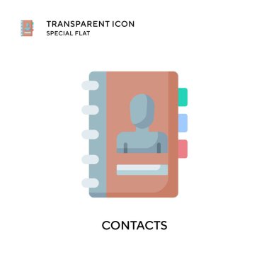 Kontak vektör simgesi. Düz çizim. EPS 10 vektörü.