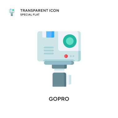 Gopro vektör simgesi. Düz çizim. EPS 10 vektörü.