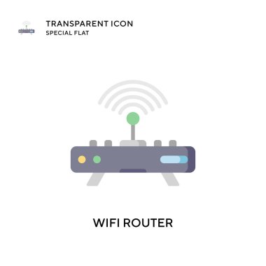 Wifi router vektör simgesi. Düz çizim. EPS 10 vektörü.