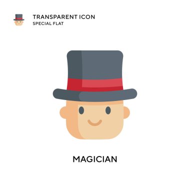 Sihirbaz vektör simgesi. Düz çizim. EPS 10 vektörü.