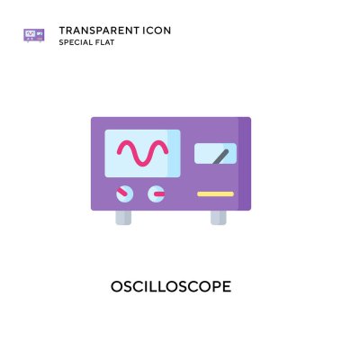 Oscilloscope vektör simgesi. Düz çizim. EPS 10 vektörü.