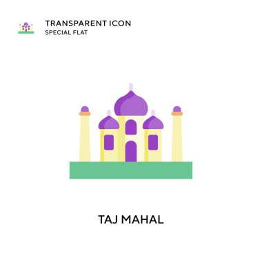 Taj mahal vektör simgesi. Düz çizim. EPS 10 vektörü.