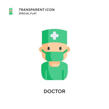 Doktor vektör simgesi. Düz çizim. EPS 10 vektörü.