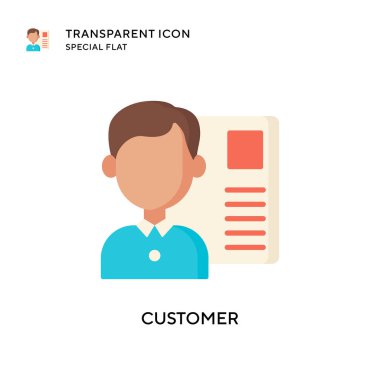 Müşteri vektör simgesi. Düz çizim. EPS 10 vektörü.