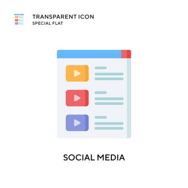 Sosyal medya vektör simgesi. Düz çizim. EPS 10 vektörü.