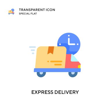 Teslimat vektör simgesini ekspres. Düz çizim. EPS 10 vektörü.