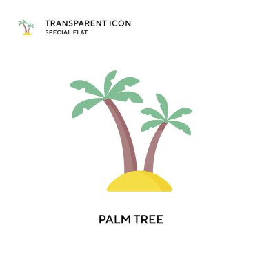 Palmiye ağacı vektör simgesi. Düz çizim. EPS 10 vektörü.