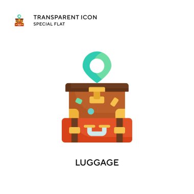 Bagaj vektör simgesi. Düz çizim. EPS 10 vektörü.