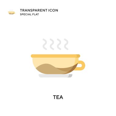 Çay vektör simgesi. Düz çizim. EPS 10 vektörü.