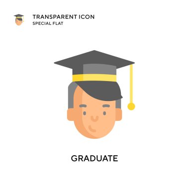 Mezuniyet vektör simgesi. Düz çizim. EPS 10 vektörü.