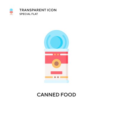 Konserve gıda vektör simgesi. Düz çizim. EPS 10 vektörü.