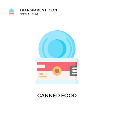 Konserve gıda vektör simgesi. Düz çizim. EPS 10 vektörü.
