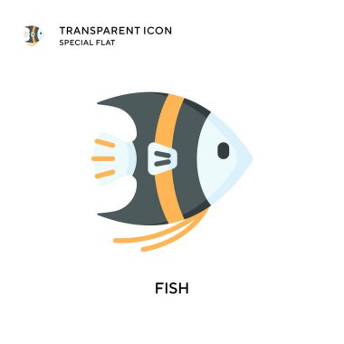 Balık vektör simgesi. Düz çizim. EPS 10 vektörü.