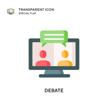 Tartışma vektörü simgesi. Düz çizim. EPS 10 vektörü.