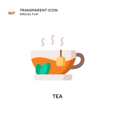 Çay vektör simgesi. Düz çizim. EPS 10 vektörü.