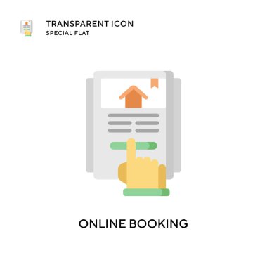 Çevrimiçi vektör simgesi rezervasyonu. Düz çizim. EPS 10 vektörü.