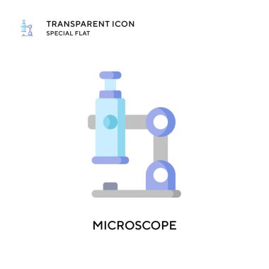 Mikroskop vektör simgesi. Düz çizim. EPS 10 vektörü.