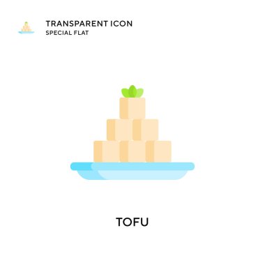 Tofu vektör simgesi. Düz çizim. EPS 10 vektörü.