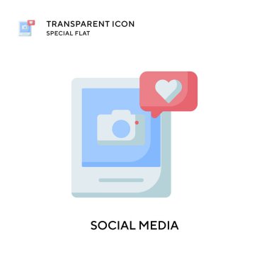 Sosyal medya vektör simgesi. Düz çizim. EPS 10 vektörü.